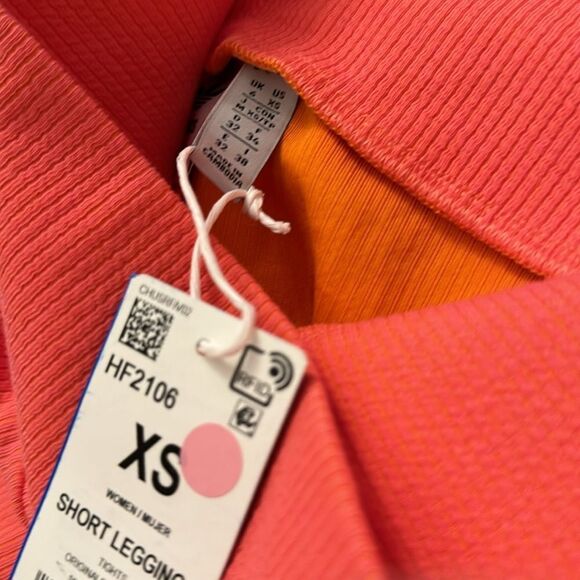 ADIDAS TWO RIB HIGH RISE TIGHT SHORTS XS NWT - Picture 9 of 9